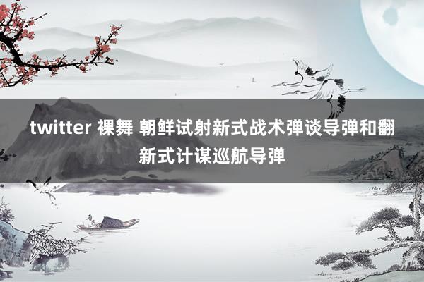 twitter 裸舞 朝鲜试射新式战术弹谈导弹和翻新式计谋巡航导弹