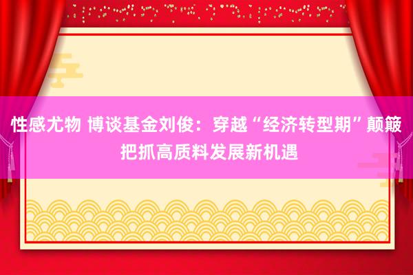 性感尤物 博谈基金刘俊：穿越“经济转型期”颠簸 把抓高质料发展新机遇