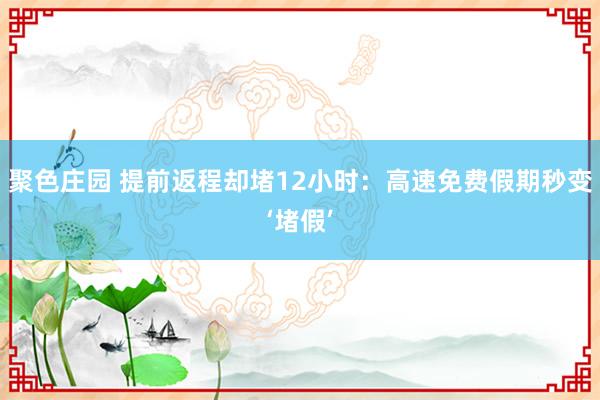 聚色庄园 提前返程却堵12小时：高速免费假期秒变‘堵假’