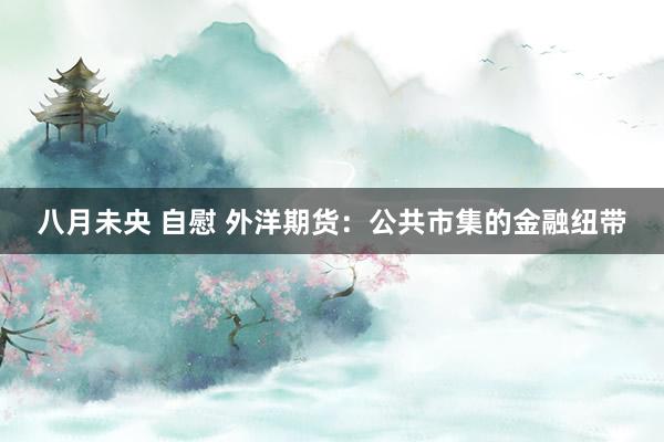 八月未央 自慰 外洋期货：公共市集的金融纽带