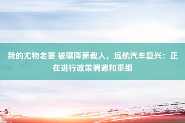 我的尤物老婆 被曝降薪裁人，远航汽车复兴：正在进行政策调遣和重组